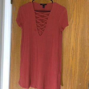 Forever 21 size S, short sleeve, deep V, midi summer dress